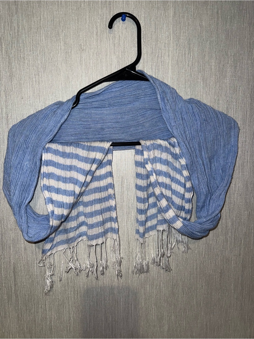 Light Blue Striped Women's Scarf Top